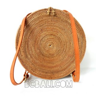 circle bagpack large straw rattan ata handmade